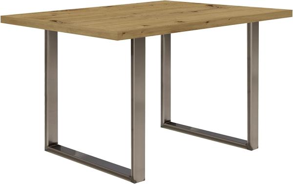 FORTE Tables Esstisch, Holzwerkstoff, Braun, 140 x 74,7 x 90 cm