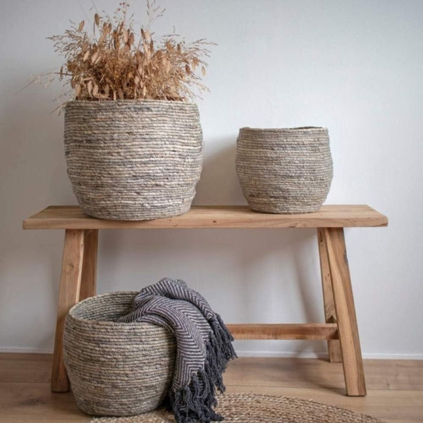 LebensWohnArt Sitzbank Teak Sitzbank GEMI ca. L90cm Natural