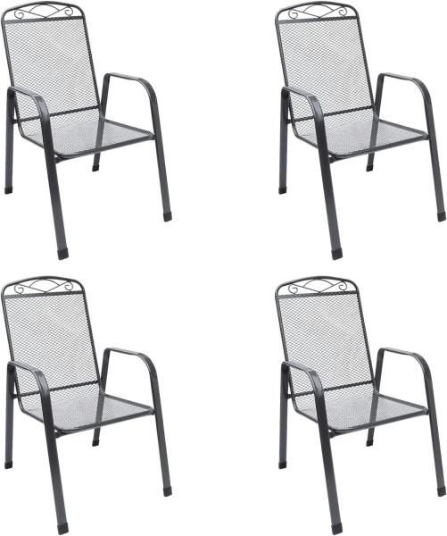 MFG Gartenstuhl Zingst Streckmetall Stapelsessel 4 er Set / Stapelstuhl, 4er Set