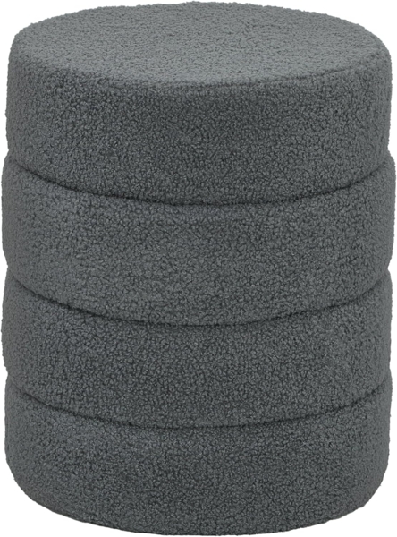 HOMCOM Fußhocker Sitzhocker mit Sitzkissen (Runder Polsterhocker, 1 St, Fußstütze), Leichtes Design, keine Montage erforderlich