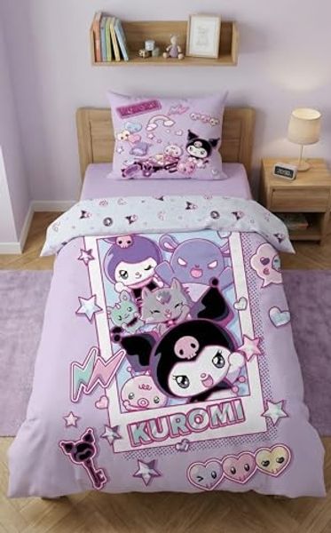 Hello Kitty Bettwäsche Set aus Mikrofaser Bettdeckenbezug 140 × 200 cm mit 70 × 90 cm Kissenbezug