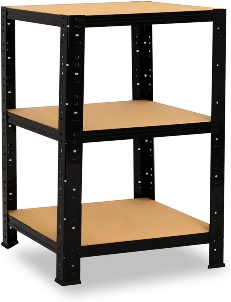 shelfplaza Schwerlastregal BLACK, 90x50x50cm schwarz, 3 Böden, Wohnraumregal oder Büroregal