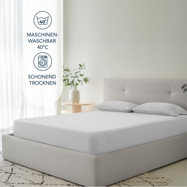 Dreamzie Spannbettlaken 90x190 cm - 35 cm Tiefe Tasche - 100% Mikrofaser Bettlaken - Grau, Schadstoffgeprüft(Oeko TEX), Bettlaken mit Gummizug Bild 5