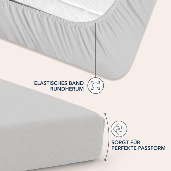Dreamzie Spannbettlaken 90x190 cm - 35 cm Tiefe Tasche - 100% Mikrofaser Bettlaken - Grau, Schadstoffgeprüft(Oeko TEX), Bettlaken mit Gummizug Bild 3