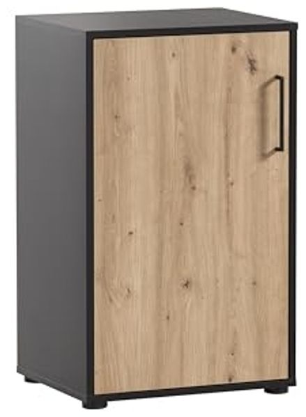 Schildmeyer Aktenschrank Aino 155719, Artisan Eiche Dekor/schwarz matt, 51 x 41 x 83,6 cm