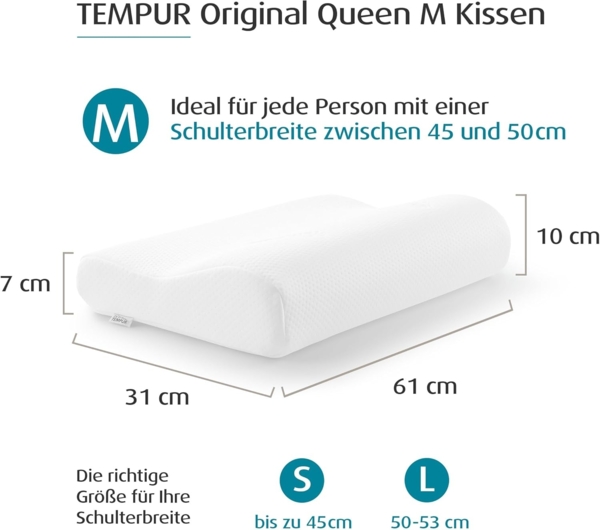 TEMPUR Schlafkissen 'Original Queen M' 61x31x10/7 cm Bild 2
