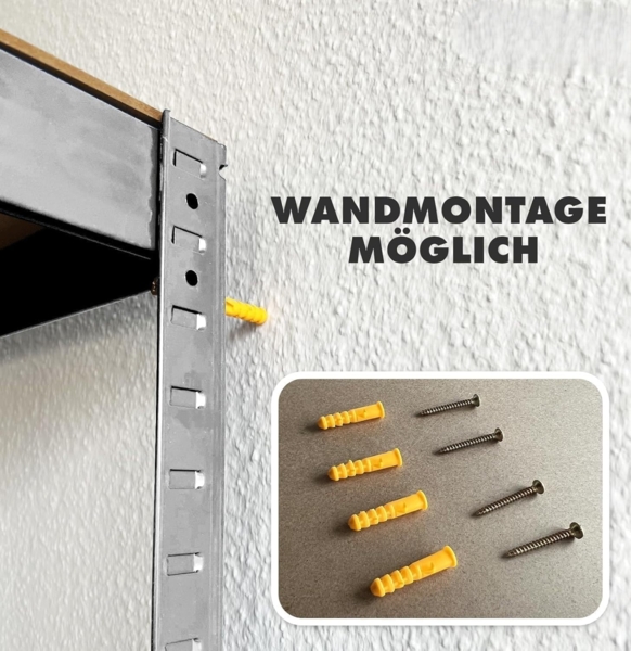 KARAT Schwerlastregal - Steckregal, Kellerregal, Lagerregal, Werkbank - Traglast bis 1250 kg - Schnelle Montage & Standsicher (Anthrazit-Grau, 180 x 90 x 60 cm) Bild 5