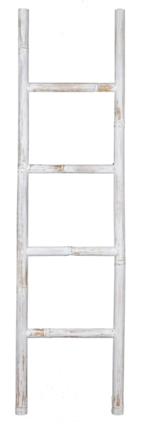 Spetebo Dekoleiter Bambus Dekoleiter in weiß - 150 cm (Packung, 1 St, Dekoleiter), Deko, Dekoleiter