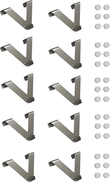 HOME WOHNIDEEN Gardinenhaken Easy Fix Haken (10 Haken) 10 cm 10 Fensterhaken Metall, (10-St), 10 Fensterhaken Metall