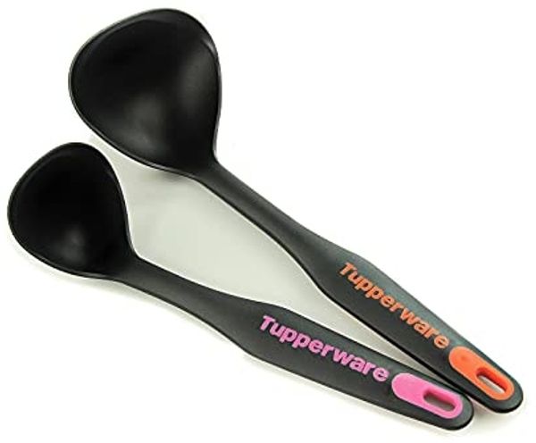 TUPPERWARE Griffbereit Schöpflöffel schwarz-orange + schwarz-pink klein