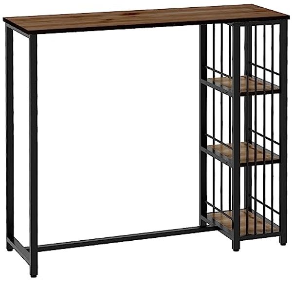 HOMCOM Bartisch Küchentisch, Tisch für 2 Personen (Tresentisch, 1-St, Stehtisch), Küche, Braun, 120 x 40 x 105 cm