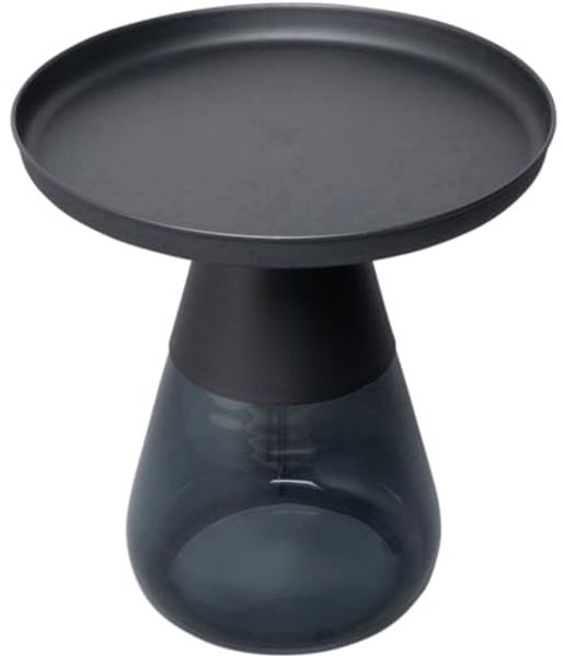 Kare Design Beistelltisch Bottiglia Smoke, Schwarz, 50cm Durchmesser, Luxuriöses Modernes Design, Rund, Leicht, Couchtisch, Wohnzimmertisch, Tischplatte Stahl, Gefärbtes Glas, 52 x 50 x 50 cm (H/B/T) Bild 5