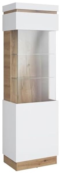 Vitrine Calvi / Calabria, Holzwerkstoff, Weiß, Holzfarben, 60 x 201 x 40 cm