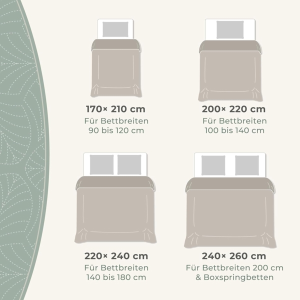 Gräfenstayn Tagesdecke Premium - Bettüberwurf mit Steppung & Blatt-Design, Warme Premium Tagesdecke Bild 3