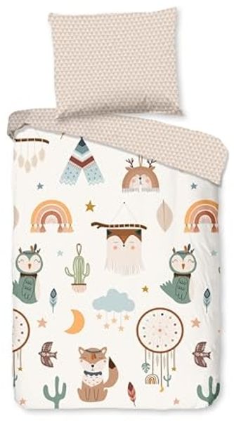 Good Morning Kinder Bettwäsche 135x200 Remi Indie Vintage sand beige 33035