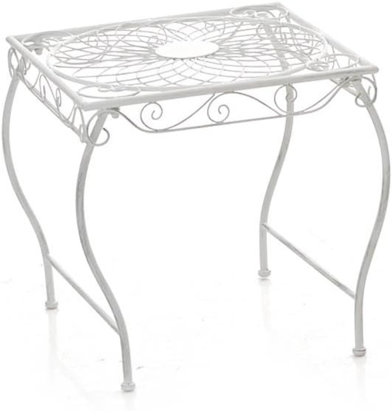 CLP Garten Eisentisch Zarina, eckig, 50 x 45 cm,antik weiß