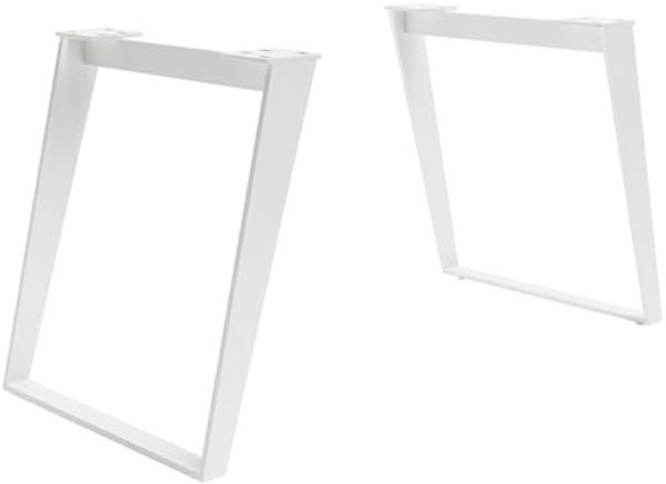 Tischgestell Metall Weiß Schräg (2er-Set)