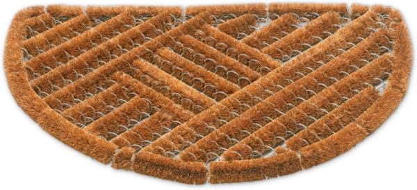 matches21 HOME & HOBBY Fußmatte Draht-Bürsten Kokosmatte natur halbrund 40x60 cm Sauberlaufmatte, halbrund, Höhe: 30 mm, Kokos Außen Türmatte als Outdoor Schmutzfangmatte