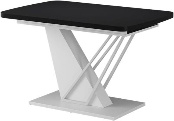 Esstisch Fenaro Schwarz/Weiß 120 x 80 cm ausziehbar Vicco
