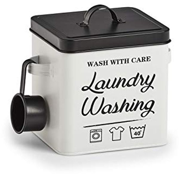 HTI-Living Aufbewahrungsbox Waschpulver-Box, Metall "Laundry" (Stück, 1 St, 1 Box mit Dosierlöffel), Waschmittelbox