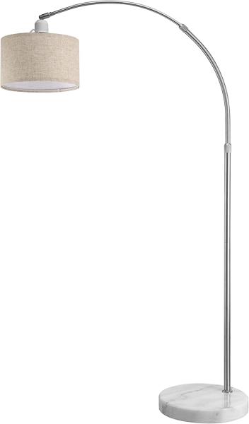 monzana Stehlampe, Bogenlampe, Stoffschirm Leinen Marmorfuß 150-175 cm Höhenverstellbar Schwenkbar