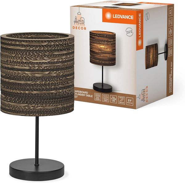LEDVANCE Dekor-Kartonzylinder Tisch E27 Braun