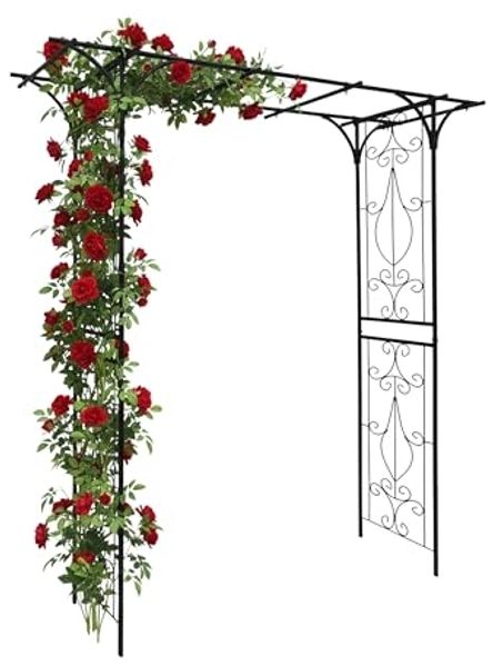 Relaxdays Schwarzer Rosenbogen aus Metall