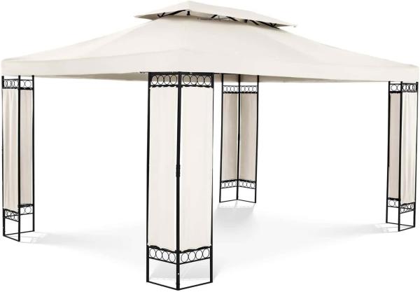 Uniprodo UNI_PERGOLA_3X4BF Gartenpavillon Pavillon Festzelt Partyzelt Stahl 3x4 m Beige Gartenpavillon