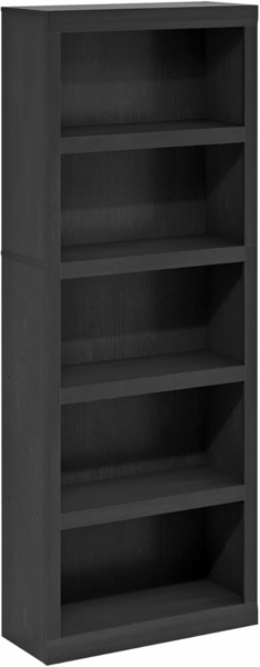 Furinno Rail 5-stufiges Bücherregal mit offenem Regal, Schwarzes Holz Bild 5