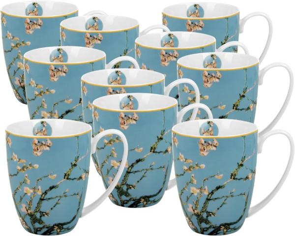 DUO ART GALLERY Klassischer Becher 380 ml ALMOND BLOSSOM New Bone China Porzellan