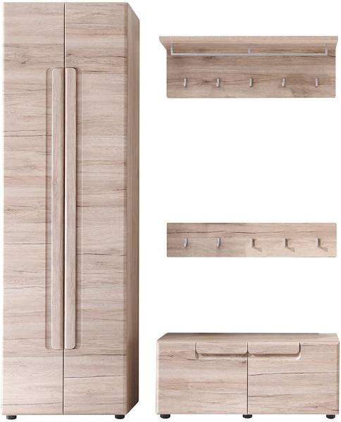 Garderobe Set Malea Eiche San Remo 4-teilig 168x191 cm