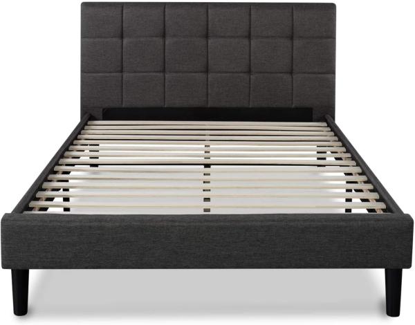 Zinus Lottie gepolstertes Plattformbett mit quadratischen Nähten / Plattform-Betten/ Keine Boxspring erforderlich/ Stabiler Holzlattenrost/ Schnelle, einfache Montage/ 180x200 cm Bild 8