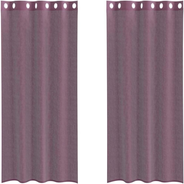 vidaXL Voile Vorhänge mit Ösen 2 Stk. Lila 140x245 cm 4102104
