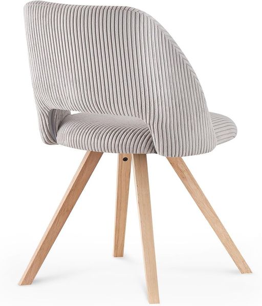 B&D home Esszimmerstuhl MARY 2er Set | Cord Küchenstuhl Polsterstuhl für Küche, Esszimmer, Büro | modern landhaus | Grau Bild 6