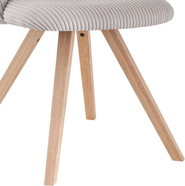 B&D home Esszimmerstuhl MARY 2er Set | Cord Küchenstuhl Polsterstuhl für Küche, Esszimmer, Büro | modern landhaus | Grau Bild 9