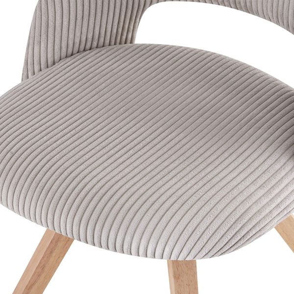 B&D home Esszimmerstuhl MARY 2er Set | Cord Küchenstuhl Polsterstuhl für Küche, Esszimmer, Büro | modern landhaus | Grau Bild 7