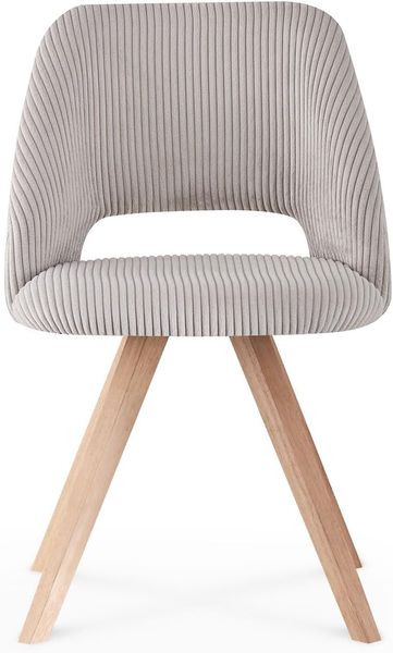 B&D home Esszimmerstuhl MARY 2er Set | Cord Küchenstuhl Polsterstuhl für Küche, Esszimmer, Büro | modern landhaus | Grau Bild 4