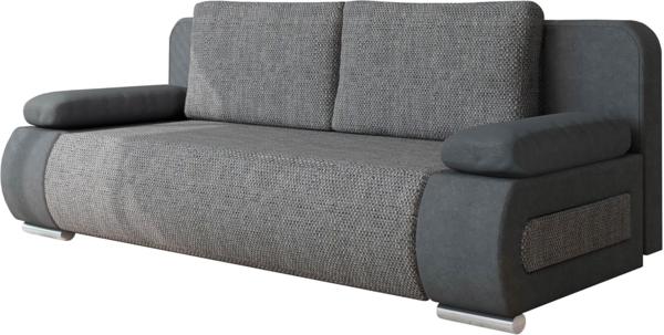 'Emma' Schlafsofa, Grau / Grau, 77 x 200 x 92 cm
