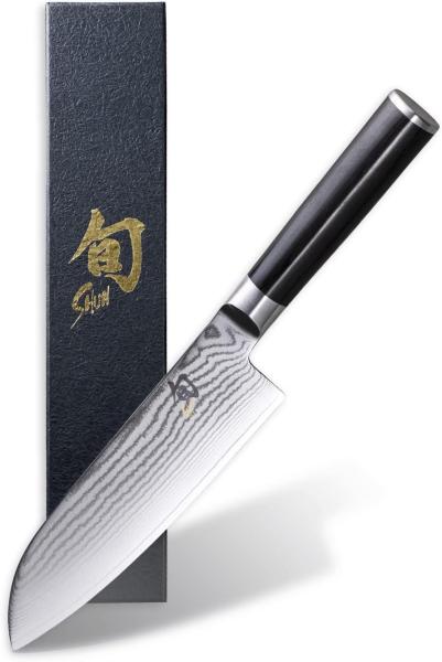 Kai Shun Classic Santoku, Messer, Kochmesser, Küchenmesser, Damastmesser, Linkshand, 18 cm, DM-0702L