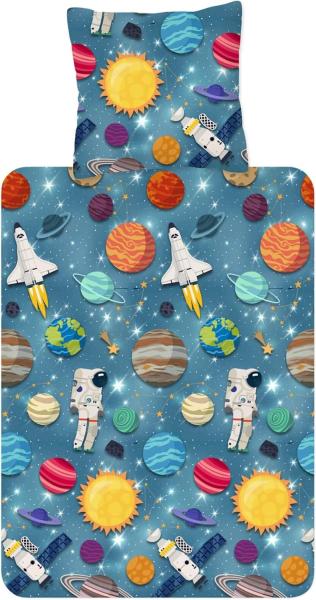 ESPiCO Bettwäsche Trendy Bedding Spaceworld Flanell 135 x 200 + 80 x 80 cm