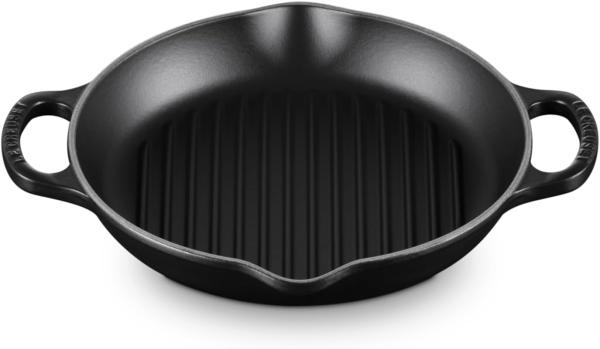 Le Creuset Signature Grillplatte rund 25 cm Schwarz - Schwarz - 25 bis 28 cm