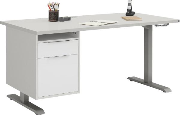 Schreibtisch >EDJUST< (BxHxT: 150 x 120 x 80 cm) Roheisen lackiert - platingrau
