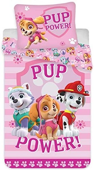 Baby Bettwäsche-Set Paw Patrol rosa 100x135 und 40x60 cm 100% Baumwolle