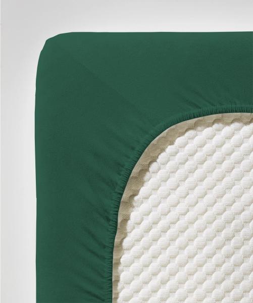 Fleuresse Mako-Jersey-Spannlaken comfort Farbe jagdgrün 7060 Größe: 200x200 cm