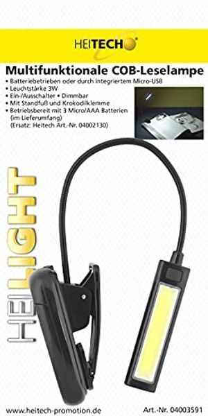 HEITECH LED Leselampe Multifunktionale COB-Leselampe Mit Standfuß