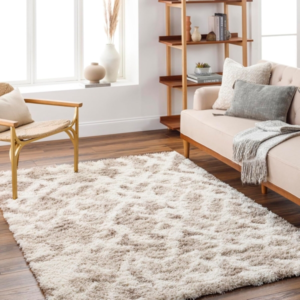 Livabliss Hochflor-Teppich TUZLA, rechteckig, Höhe: 52 mm, Flauschig, Langflor, Weich, Boho Wohnzimmerteppich, Beige
