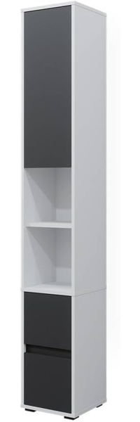 Wäscheschrank Maltin Weiß 30.2 x 189 cm mit einer Tür und zwei Schubladen Vicco