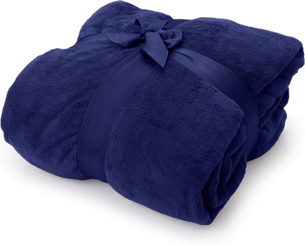 Lumaland Kuscheldecke - 220x240 cm - Sofadecke & Tagesdecke - Blau