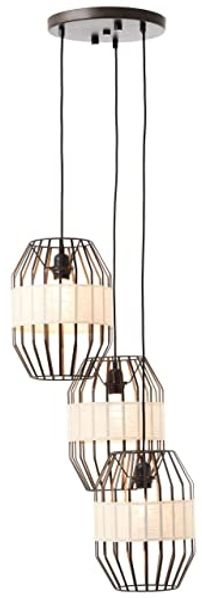 Brilliant Leuchten No. 99479-76 Pendelleuchte Slope 3-flammig E27 schwarz natur
