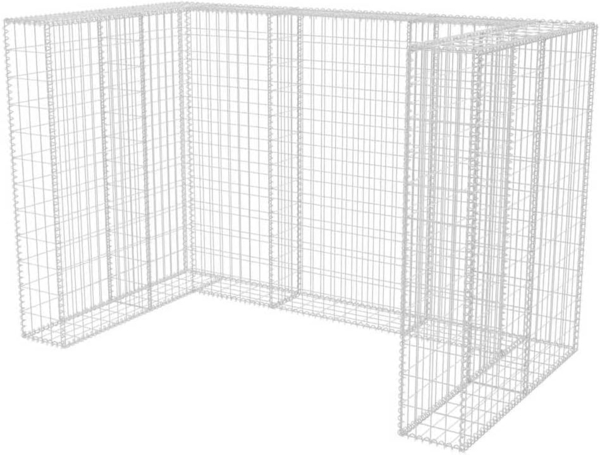 vidaXL Gabionen-Mülltonnenverkleidung für 2 Tonnen Stahl 180x100x120cm 142559